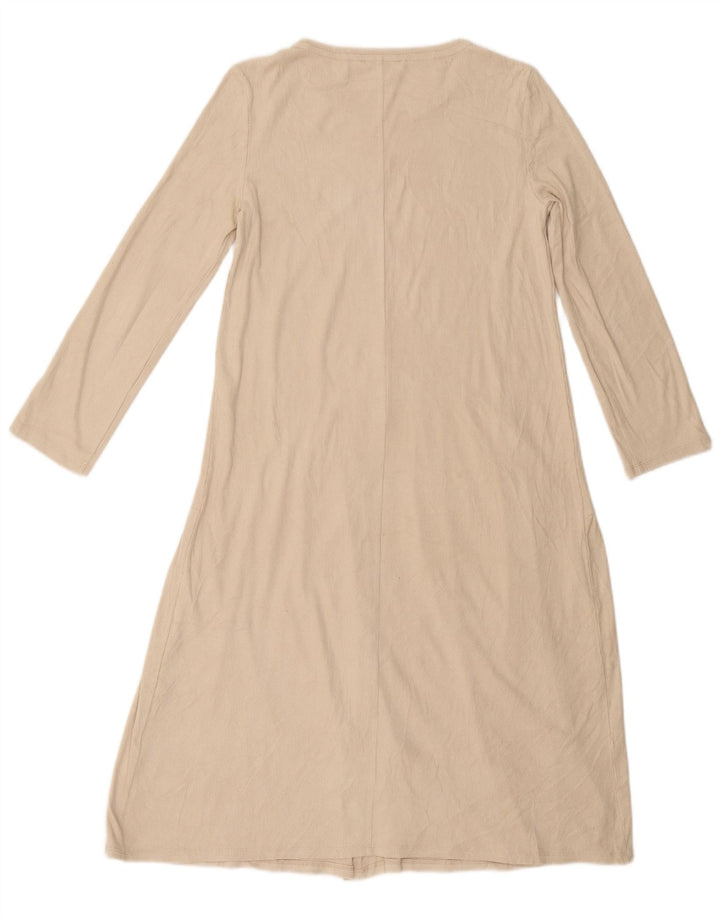 ZARA Womens Long Sleeve Maxi Dress UK 10 Small Beige