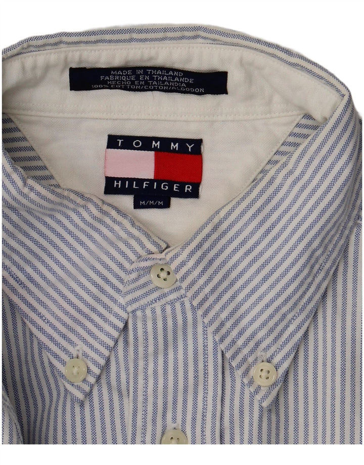 Tommy Hilfiger Mens Shirt Medium Blue Pinstripe Cotton