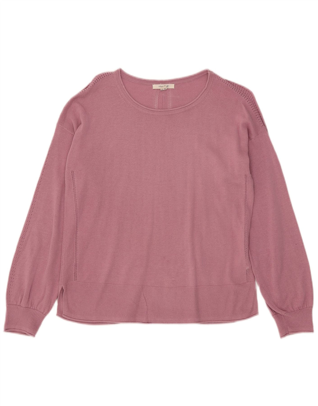 White Stuff Womens Boat Neck Jumper Sweater UK 12 Medium  Pink Cotton