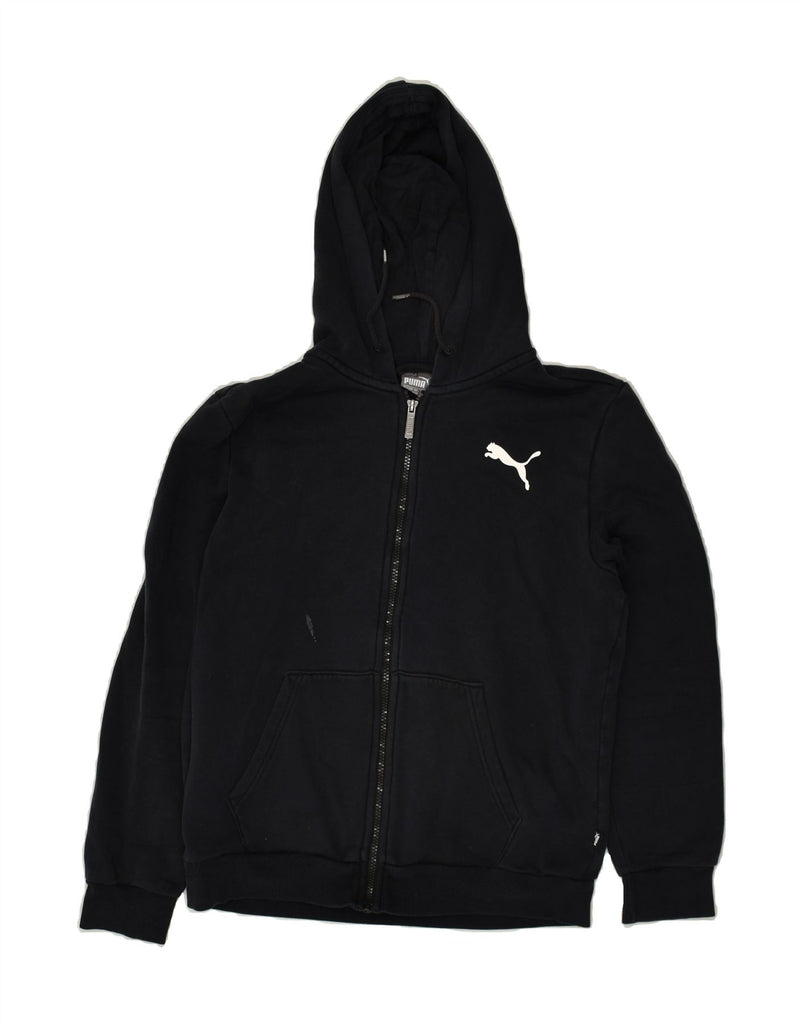 PUMA Mens Zip Hoodie Sweater Small Black Cotton | Vintage Puma | Thrift | Second-Hand Puma | Used Clothing | Messina Hembry 