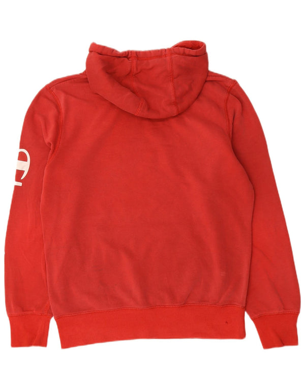 Champion Mens Graphic Hoodie Jumper Small Red Cotton