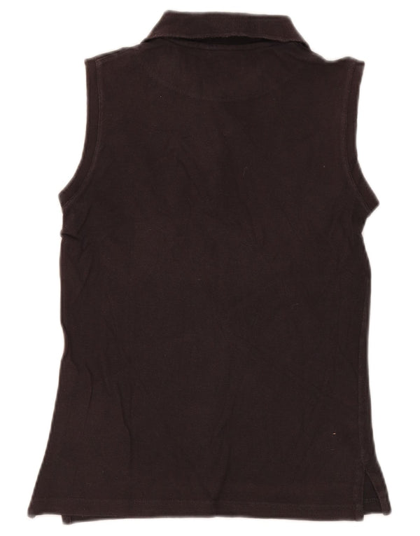 Murphy & Nye Womens Sleeveless Polo Shirt UK 8 Small Black Polyester