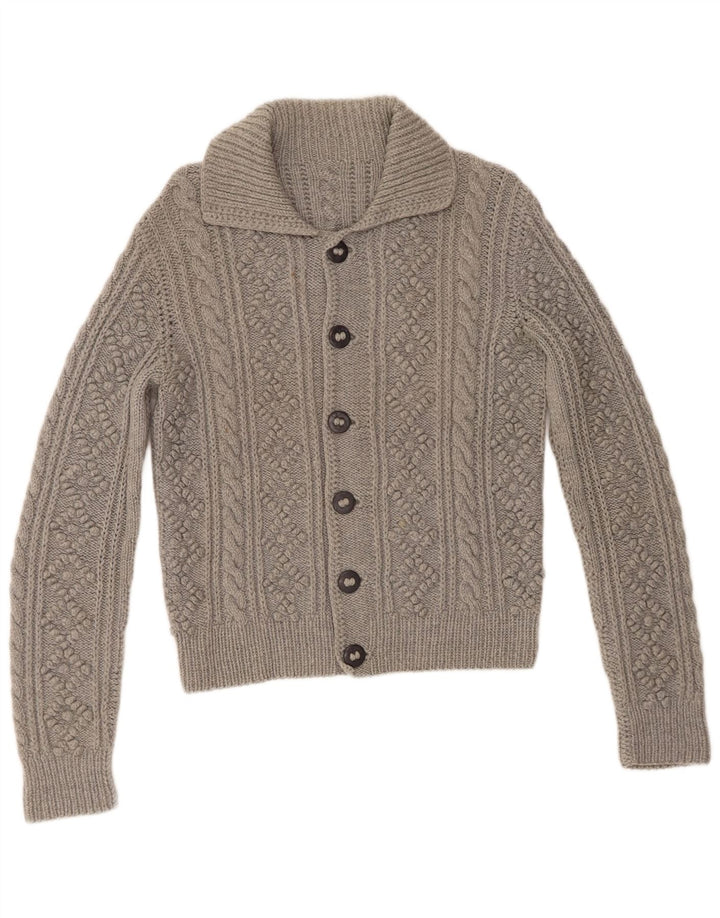 Vintage Womens Cardigan Sweater UK 12 Medium Grey