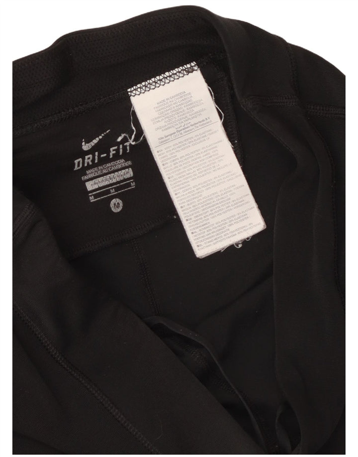 NIKE Womens Dri Fit Capri Leggings UK 12 Medium  Black Polyester