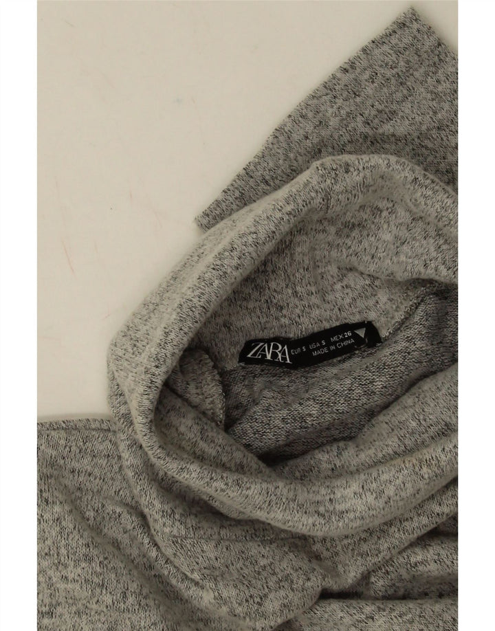 Zara Womens Oversized Jumper Dress UK 10 Small Grey Polyester