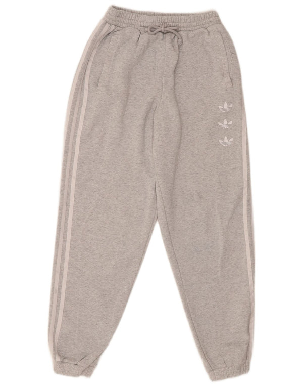Adidas Womens Graphic Tracksuit Trousers Joggers UK 8 Small Grey Cotton
