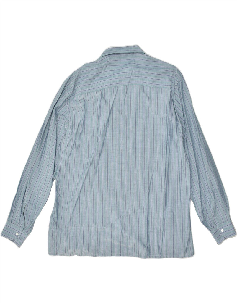 ERMENEGILDO ZEGNA Mens Shirt IT 54 Large Blue Striped Cotton | Vintage Ermenegildo Zegna | Thrift | Second-Hand Ermenegildo Zegna | Used Clothing | Messina Hembry 