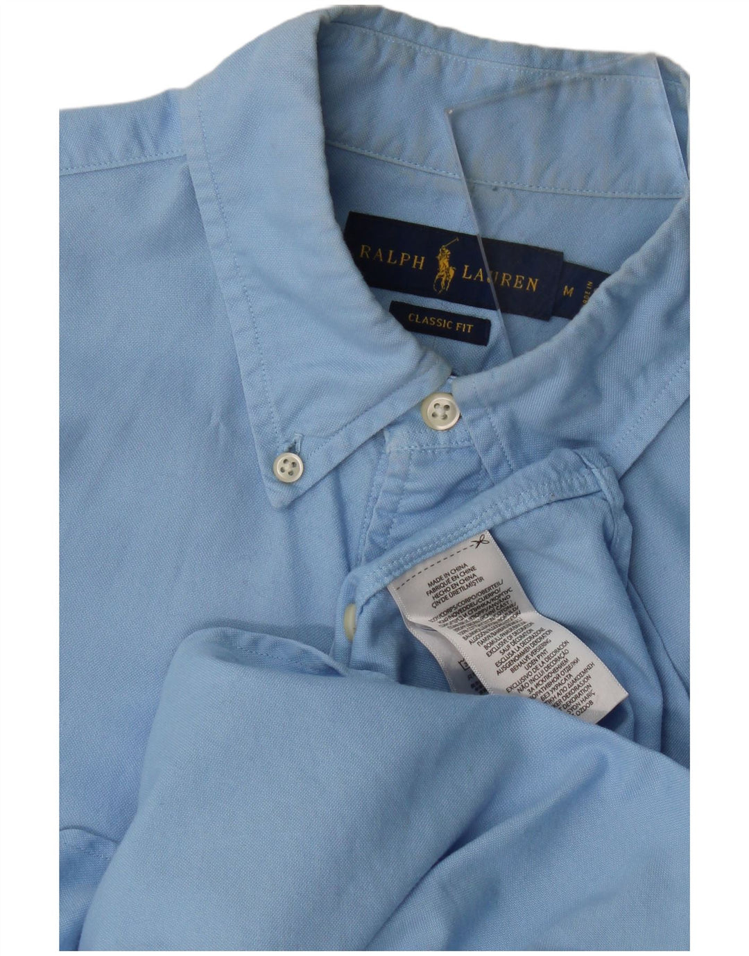 Ralph Lauren Mens Classic Fit Shirt Medium Blue Cotton