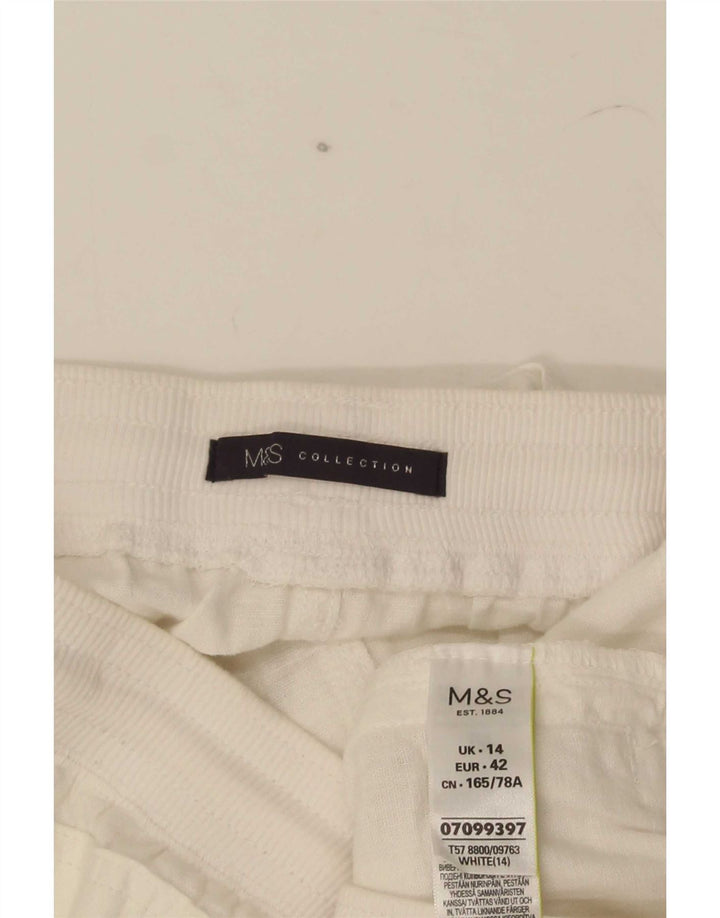 Marks & Spencer Womens Straight Skirt UK 14 Large W32 White Flax