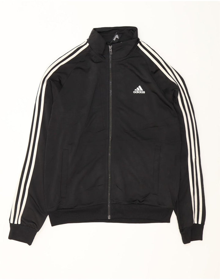 ADIDAS Mens Tracksuit Top Jacket Medium Black Polyester