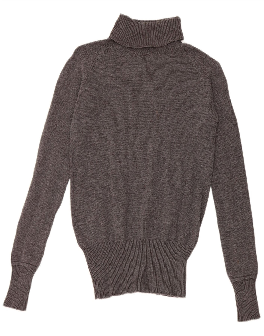 Zara Womens Roll Neck Jumper Sweater UK 12 Medium Grey Cotton