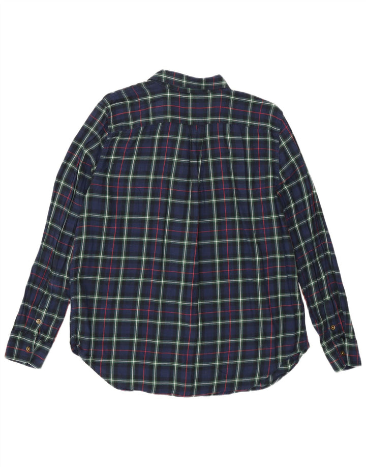 Chaps Womens Flannel Shirt UK 16 Large Navy Blue Check Cotton