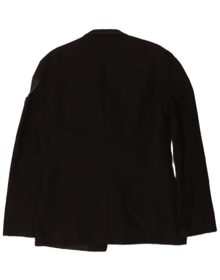 Bikkembergs Mens 2 Button Blazer Jacket IT 48 Medium Black Cotton