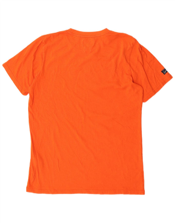 Superdry Mens Graphic T-Shirt Top Medium Orange Cotton