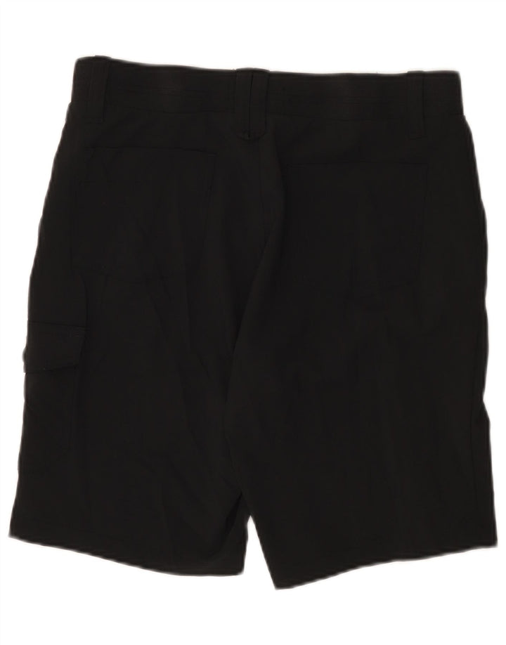 LEE Womens Riders High Waist Cargo Shorts US 10 Large W30  Black Polyester