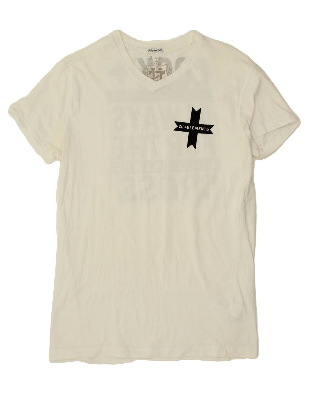 ZU ELEMENTS Womens Regular Fit Graphic T-Shirt Top UK 18 XL White Vintage Zu Elements and Second-Hand Zu Elements from Messina Hembry 