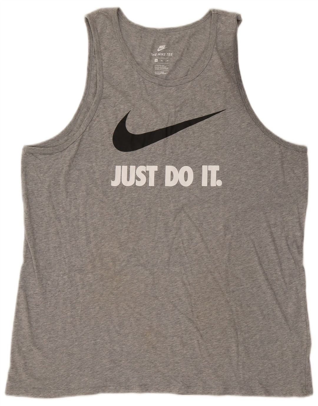 Nike Mens Athletic Cut Graphic Vest Top XL Grey Cotton