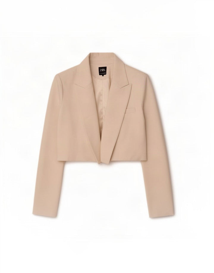 Zara Womens Open Bolero Jacket UK 16 Large Off White Polyester