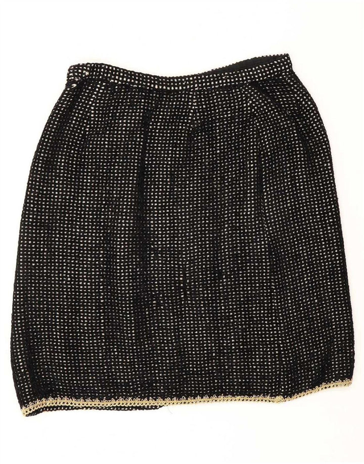 Vintage Womens 2 Piece Skirt Set UK 14 Medium W30 Black Geometric