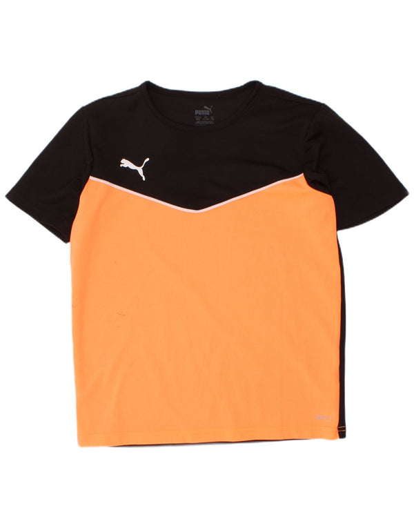 Puma Boys T-Shirt Top 11-12 Years Black Colourblock Polyester