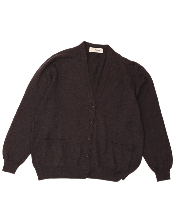 Pringle Womens Oversized Cardigan Sweater IT 46 Large Black Lambswool