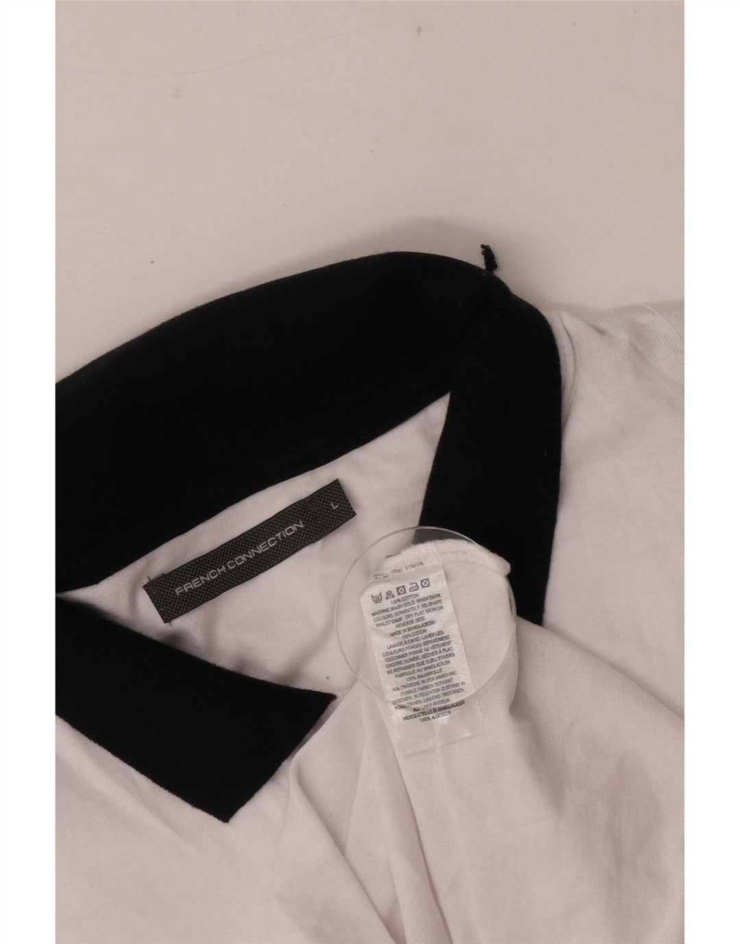 French Connection Mens Rugby Polo Shirt Large White Cotton