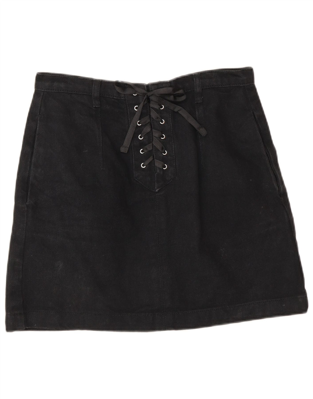 Topshop Womens Denim Skirt UK 10 Small W26 Black