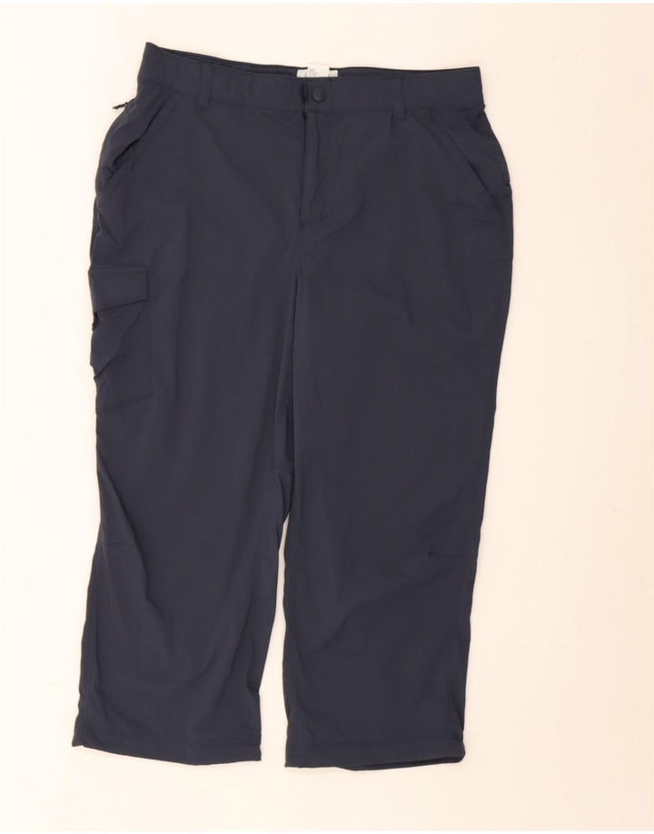 L.L.Bean Mens Cargo Capri Trousers Medium W32 L22 Navy Blue Nylon