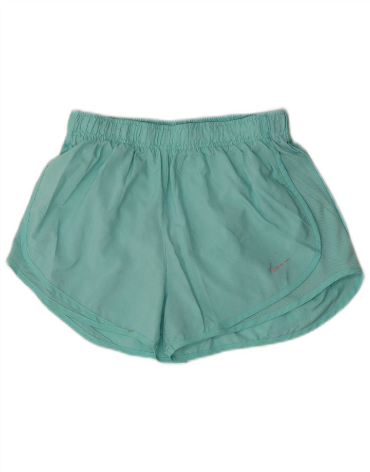 Nike Womens Dri Fit Sport Shorts UK 12 Medium  Turquoise Polyester