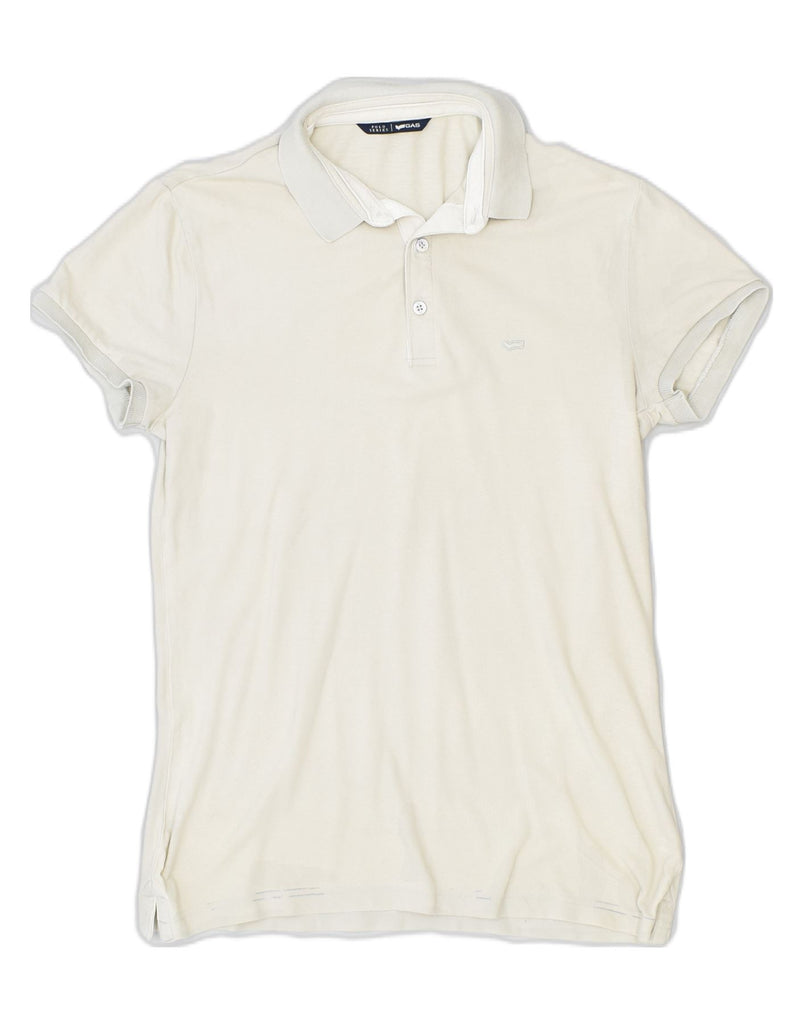 GAS Mens Polo Shirt Small Off White Cotton | Vintage | Thrift | Second-Hand | Used Clothing | Messina Hembry 