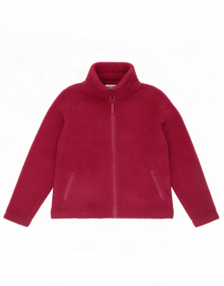 Marks & Spencer Womens Fleece Jacket UK 14 Large Maroon Polyester