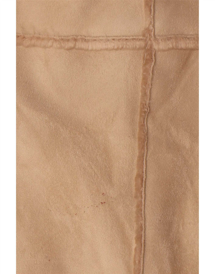 Casamia Womens Oversized Sherpa Overcoat UK 10 Small Beige Polyester