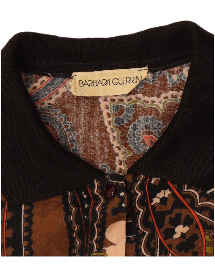 VINTAGE Womens Shirt UK 14 Medium Brown Paisley