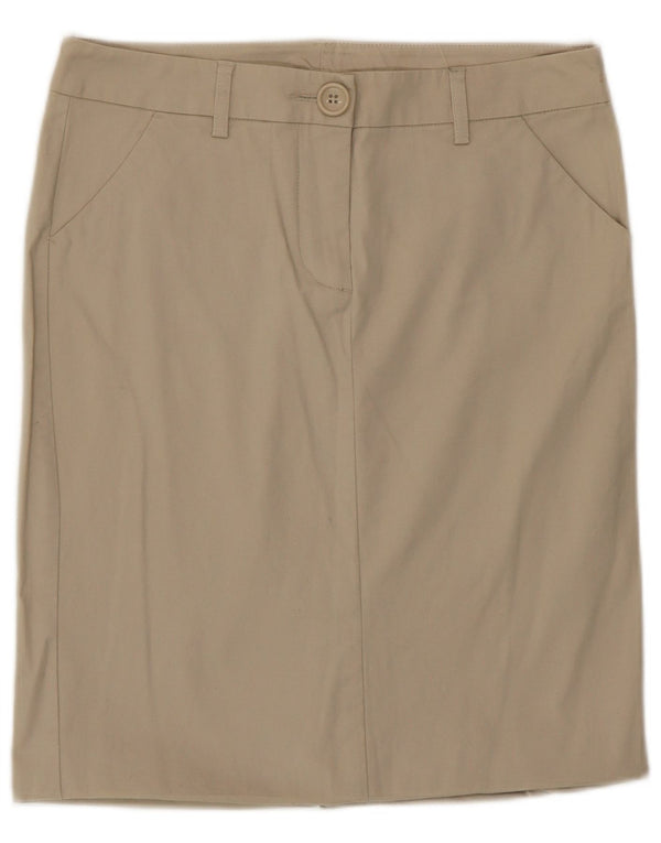 Benetton Womens Low Waist Straight Skirt IT 40 Small W30 Beige