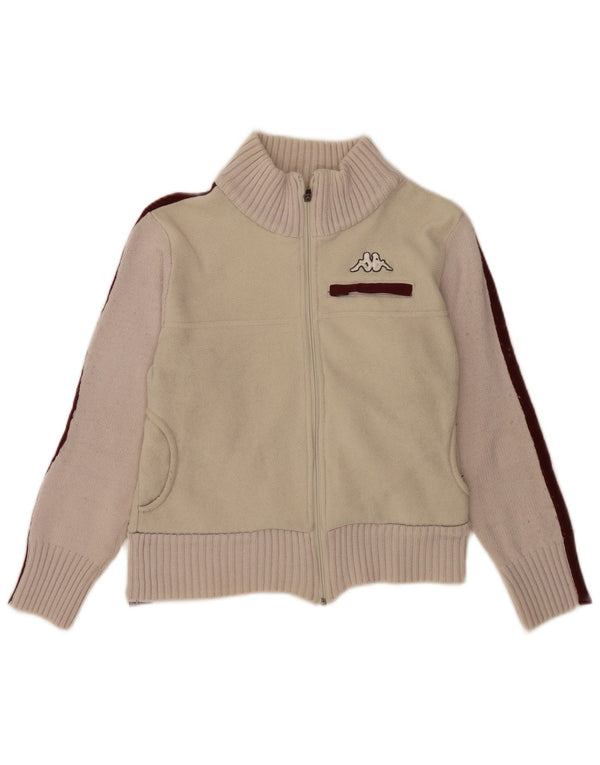 Kappa Womens Fleece Jacket UK 10 Small Beige Colourblock Polyester Sports