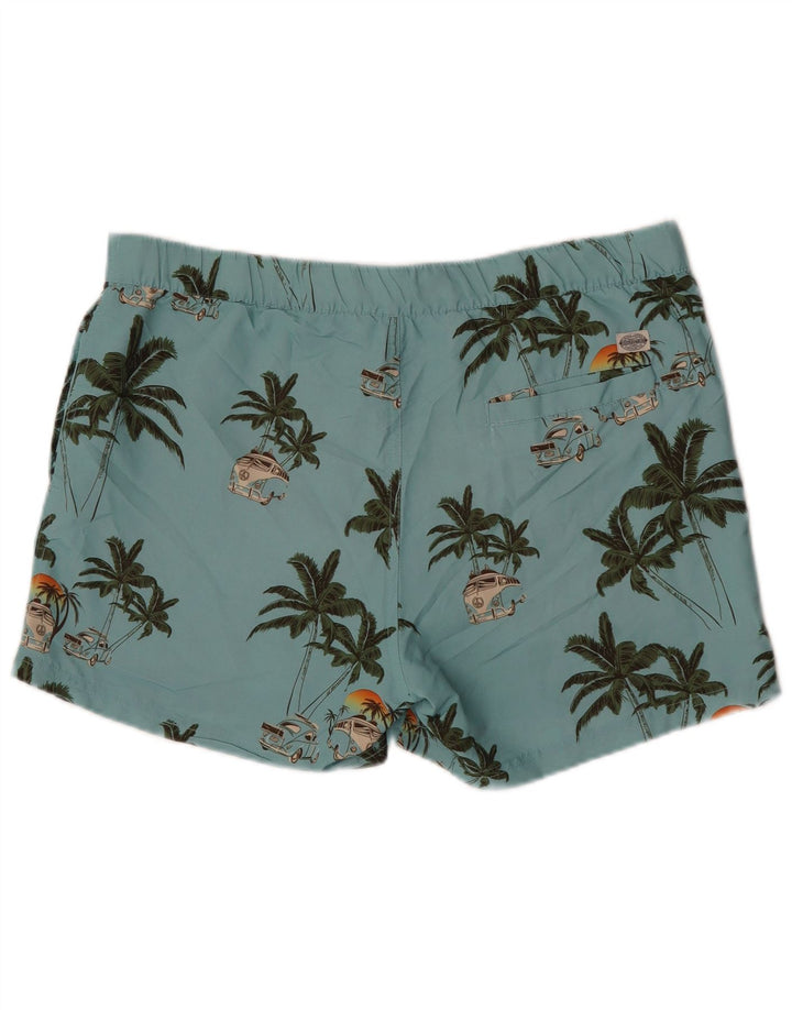 Jack & Jones Mens Swimming Shorts Large Blue Floral Polyester