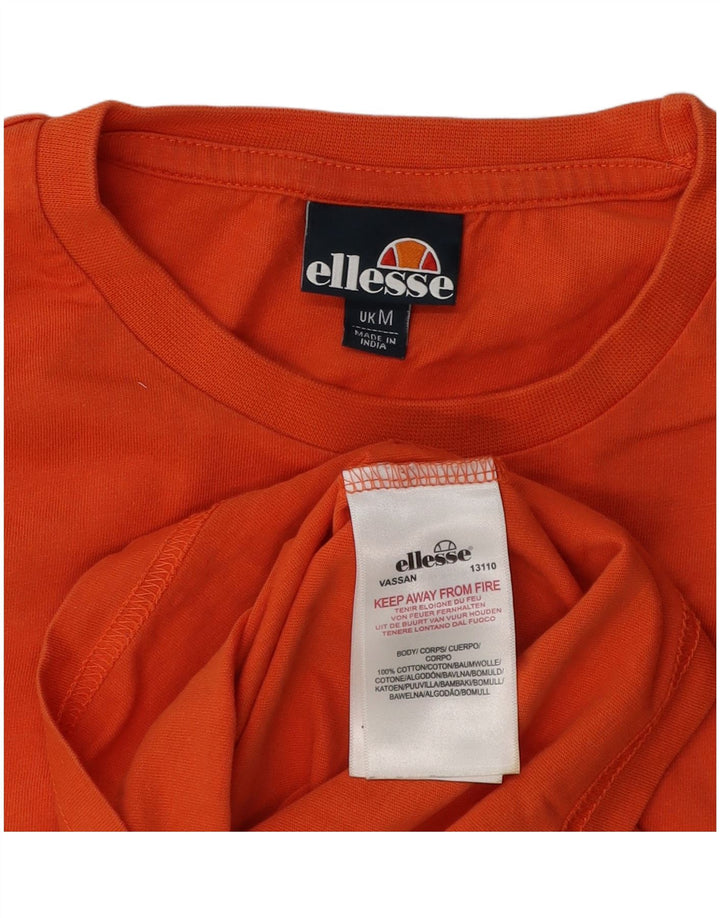 Ellesse Mens Graphic T-Shirt Top Medium Orange Colourblock Cotton