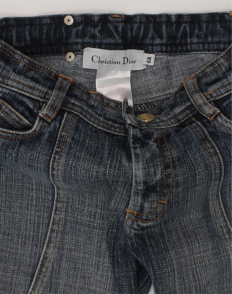 CHRISTIAN DIOR Girls Straight Jeans 5-6 Years W22 L22 Navy Blue Cotton | Vintage Christian Dior | Thrift | Second-Hand Christian Dior | Used Clothing | Messina Hembry 