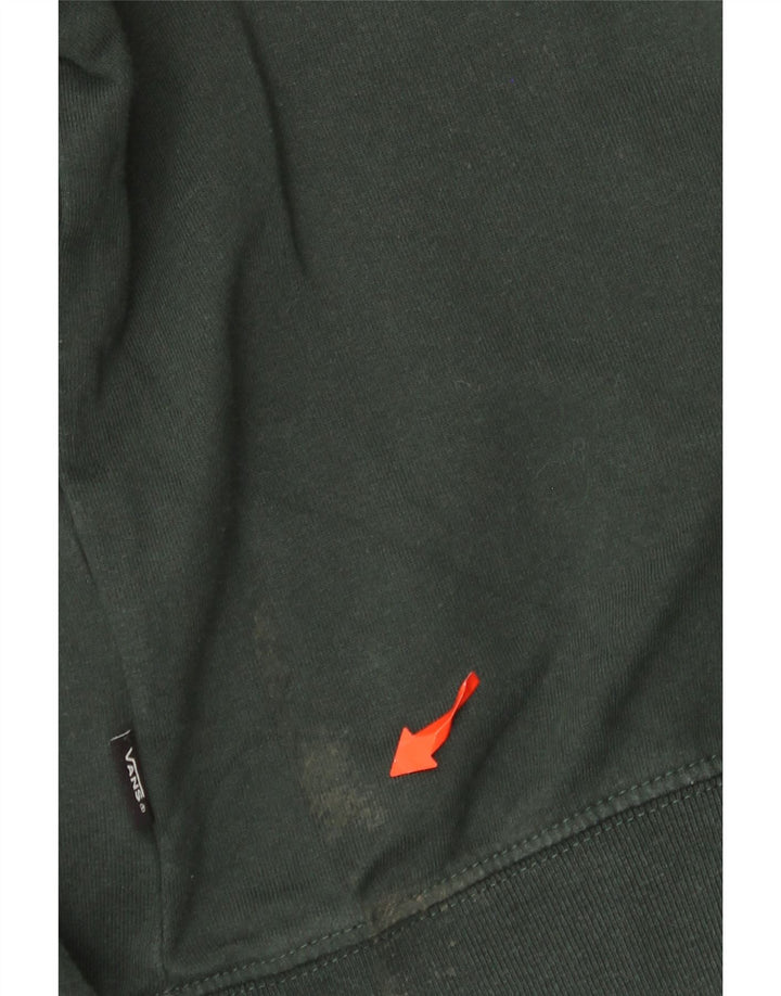 Vans Mens Graphic Hoodie Jumper XL Green Cotton