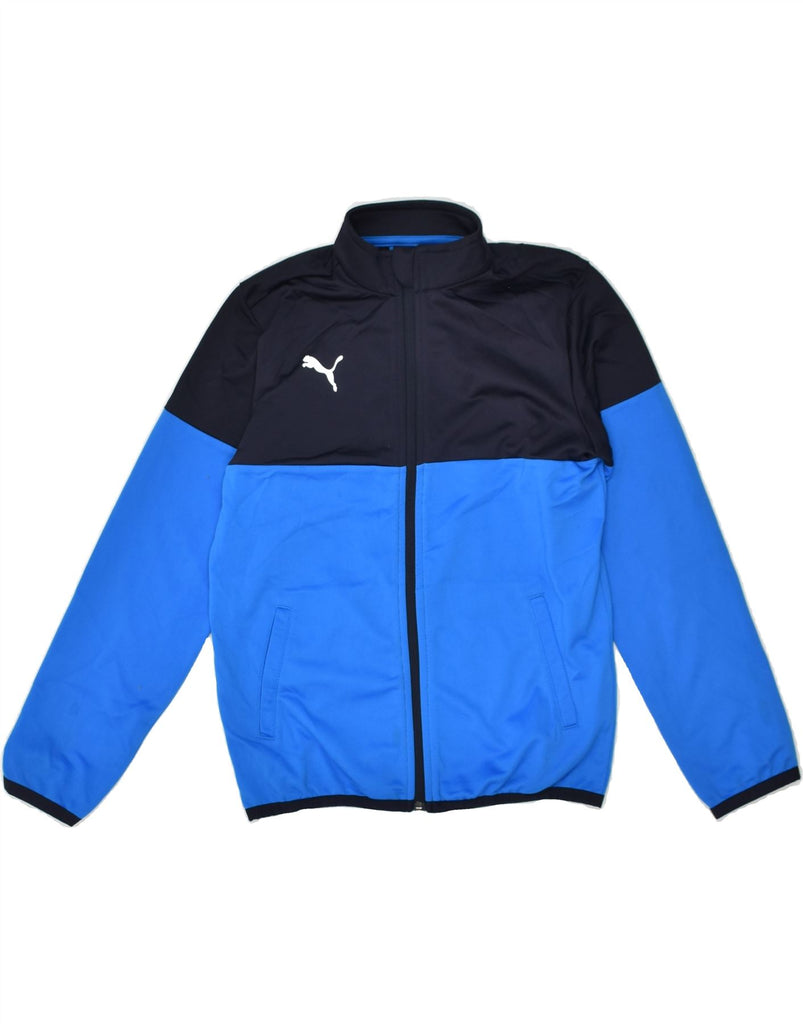 PUMA Boys Tracksuit Top Jacket 11-12 Years Blue Colourblock Polyester | Vintage Puma | Thrift | Second-Hand Puma | Used Clothing | Messina Hembry 