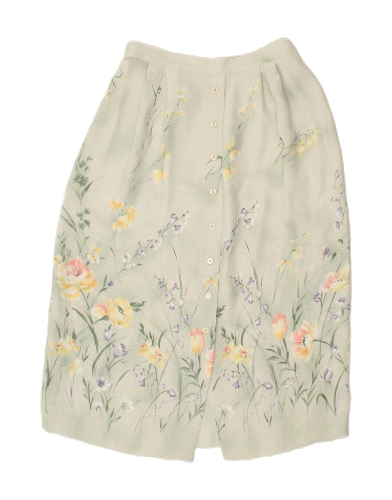 ALFRED DUNNER Womens Straight Skirt UK 14 Medium W30  Green Floral Vintage Alfred Dunner and Second-Hand Alfred Dunner from Messina Hembry 