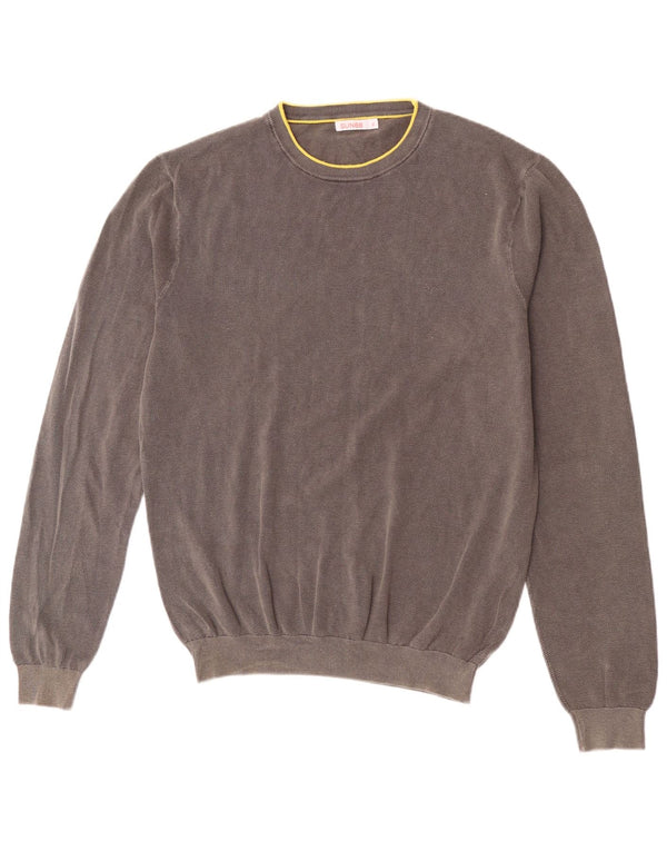 Sun68 Mens Crew Neck Jumper Sweater XL Grey Cotton