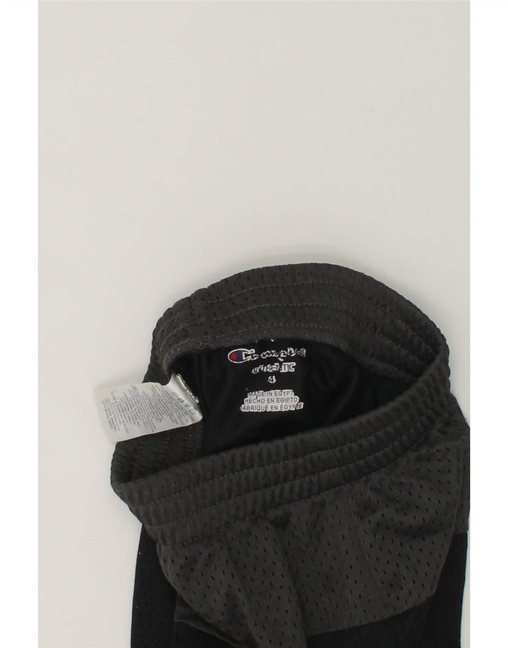 CHAMPION Boys Sport Shorts 3-4 Years Black Colourblock Polyester | Vintage Champion | Thrift | Second-Hand Champion | Used Clothing | Messina Hembry 