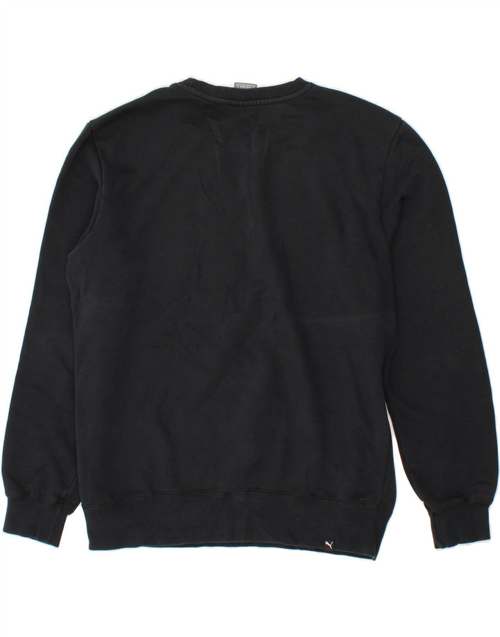 PUMA Mens Graphic Sweatshirt Jumper Medium Navy Blue Cotton Vintage Puma and Second-Hand Puma from Messina Hembry 