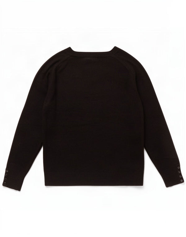 Marks & Spencer Womens Boat Neck Jumper Sweater UK 20 2XL Black Acrylic