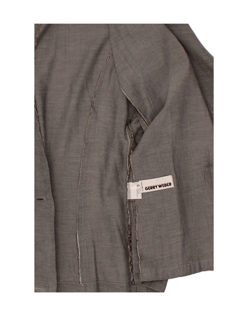 GERRY WEBER Womens 1 Button Blazer Jacket EU 34 XS Grey Cotton Vintage Gerry Weber and Second-Hand Gerry Weber from Messina Hembry 