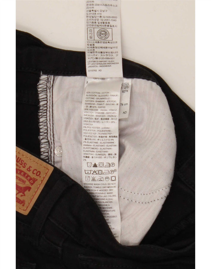 Levi's Womens Skinny Jeans W30 L32 Black Cotton
