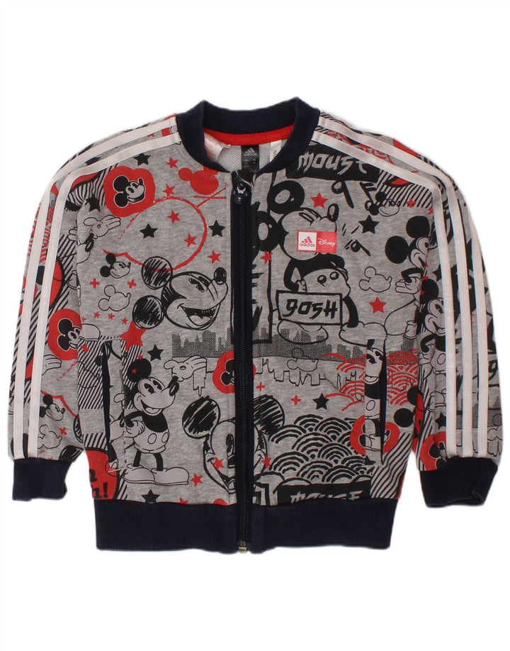 ADIDAS Baby Boys Mickey Mouse Tracksuit Top Jacket 18-24 Months Grey