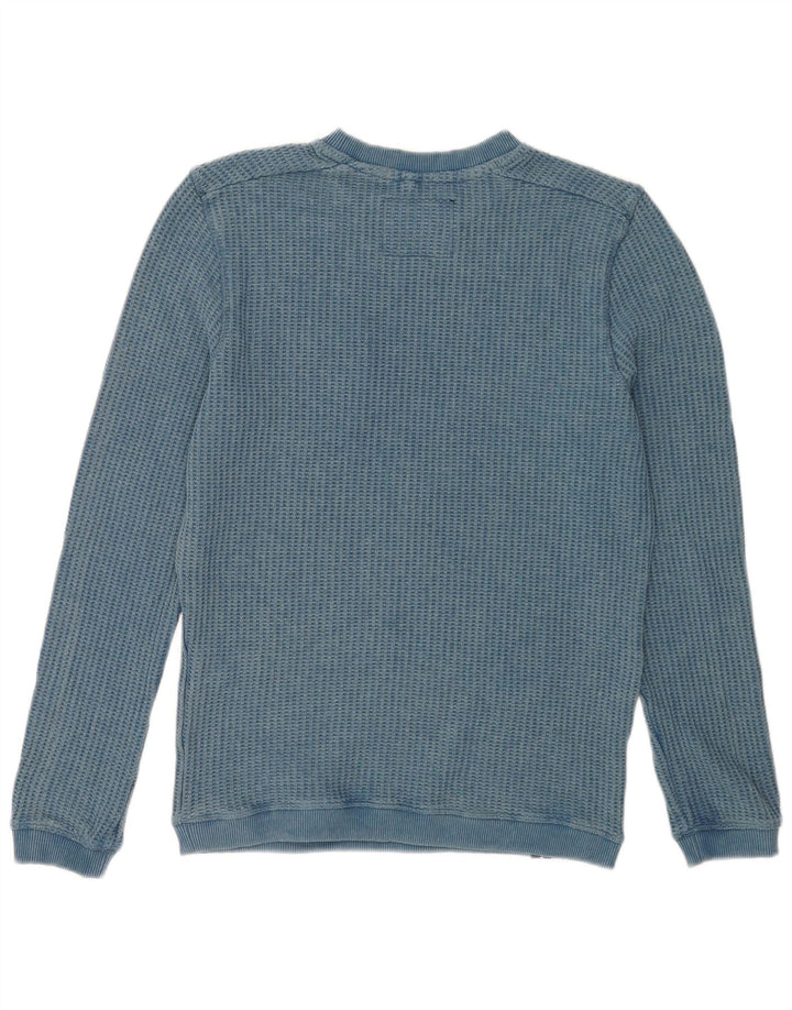 Weird Fish Mens Sweatshirt Jumper Small Blue Cotton