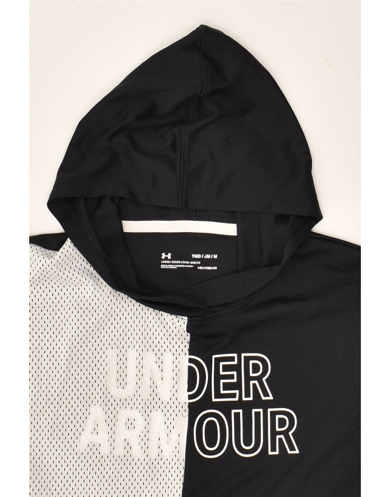 UNDER ARMOUR Boys Hooded Graphic T-Shirt Top 9-10 Years Medium Black | Vintage Under Armour | Thrift | Second-Hand Under Armour | Used Clothing | Messina Hembry 